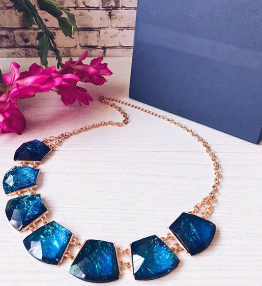 TrinketSea Blue Crystal Necklace